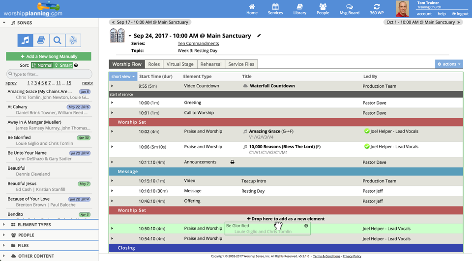 worship planning  more about people scheduling